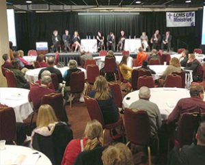 A panel discusses the topic "Engaging in the Public Square — Vocation in Action" during the LCMS Life Conference in Arlington, Va. (LCMS Communications/Al Dowbnia)