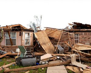 The Oklahoma City, Okla., home of Linda Shoemake, a member of Trinity Lutheran Church in Norman, Okla., lost its roof in the F5 tornado. (Dan Gill)