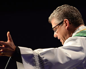 Rev. Dr. James A. Baneck, president of the LCMS North Dakota District, preaches the July 24 Morning Prayer sermon to convention delegates.