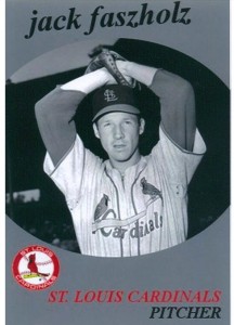between April and June 1953, Jack “Preacher” Faszholz wore the No. 41 jersey and pitched for the St. Louis Cardinals before he gave up baseball to become an ordained LCMS pastor.   