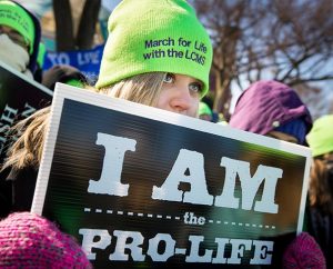 Marissa Troyke, a student at Concordia University Wisconsin in Mequon holds a sign declaring “I am the pro-life generation” at the 41st “March for Life,” Jan 22 in Washington, D.C. (LCMS Communications/Erik M. Lunsford)