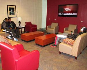 Concordia College Alabama students enjoy the refurbished lounge in the Kreft Campus Center — one result of the school's "A Time to Build" campaign that has raised nearly $13 million for academic programs, capital projects and scholarships. (Concordia College Alabama/Christine Weerts)