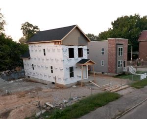 The first two Nazareth Homes, built in St. Louis' College Hill neighborhood in 2013. A new $150,000 grant to the LCMS National Housing Support Corp. from Wells Fargo UrbanLIFT™ will be used to purchase and restore nine properties in the College Hill development, which will eventually have 20 homes. (LCMS Communications/Erik M. Lunsford)