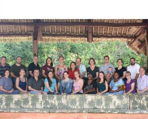 LCMS missionaries serving in Africa pose for a group photo, along with the Rev. Dr. Albert B. Collver III, second from right, during the retreat in Kenya. Collver, director of Regional Operations for the LCMS Office of International Mission, led much of the retreat, focusing on the Gospel of Mark in daily Bible studies. (LCMS Communications/Phil Jaseph)