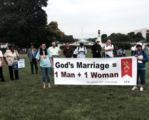 Participants carried homemade banners, waved American flags and held up signs that read “Every child deserves a father and a mother.” (LCMS/Pamela Nielsen)