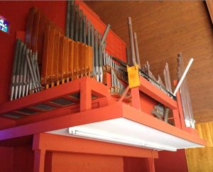 Damage to St. John’s organ as a result of the earthquake has rendered it unusable until repairs can be made. (St. John’s Lutheran Church)