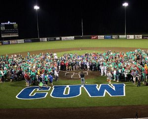 Conference participants pray Evening Prayer July 9 after a baseball game at Concordia University Wisconsin, in Mequon, Wis.