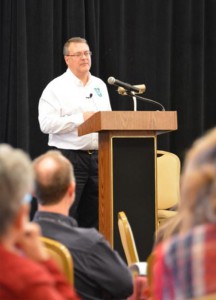 The Rev. Dr. Lawrence R. Rast Jr., president of Concordia Theological Seminary, Fort Wayne, Ind., reminds LCMS Rural and Small-Town Mission conference attendees that “The Church, in the end, is Christ’s.” (LCMS/Adriane Heins)