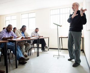 The Rev. Dr. Alan Ludwig, a theological educator serving as a missionary in Siberia, Russia, teaches class Nov. 13, 2014, at Mekane Yesus Seminary in Addis Ababa, Ethiopia. The LCMS seeks to fill the need for more theological educators and English as a foreign language teachers in Africa this year. (LCMS/Erik M. Lunsford)