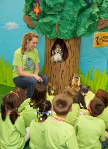 Children take part in the "Camp Discovery" vacation Bible school at "Nutty Hollow" with Chester the Squirrel. (Concordia Publishing House)