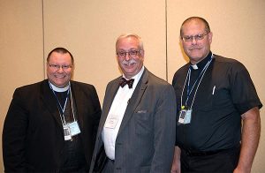 : Re-elected officers of the LCMS Central Illinois District are, from left, Second Vice-President Rev. Kent Tibben, President Rev. Mark A. Miller and First Vice-President Rev. Daniel Bishop. (Jim Deverman)