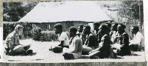 The Rev. Dr. Otto C. Hintze Jr. teaches Enga evangelists as part of his early mission work in Papua New Guinea. Hintze’s new book chronicles the challenges Lutheran missionary families faced as they brought the Word of God to the central highlands of New Guinea after World War II. (Courtesy of Otto Hintze)