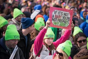 A student at Valley Lutheran High School in Saginaw, Mich., walks in the 2015 March for Life, Jan. 22, 2015, in Washington, D.C. (LCMS/Erik M. Lunsford)