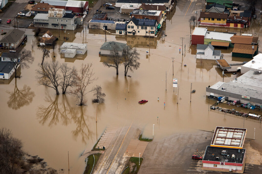 Floodwaters overtake the business district in Eureka, Mo., on Thursday, Dec. 31, 2015. LCMS Communications/Erik M. Lunsford