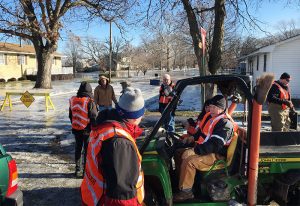 Disaster responders from the Central and Northern Illinois Districts and Lutheran Church Charities help residents of Watseka, Ill., recover from flooding Jan. 2 in the aftermath of severe rainstorms in late December. (Stephen Born)