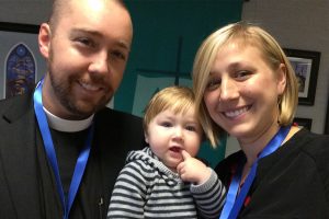 The Rev. Brian and Amanda Gauthier pose with their son, Ezra. The Gauthiers will be serving in Panama as the Synod's only missionaries in that country. (Courtesy of Brian Gauthier)