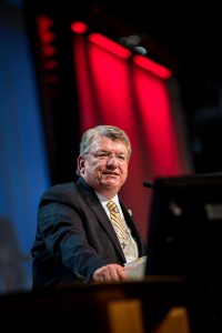 The Rev. Dr. John Wille, president of the LCMS South Wisconsin District, chairs the Floor Committee 12's session July 12 at the 66th Regular Convention of the LCMS. (LCMS/Michael Schuermann)