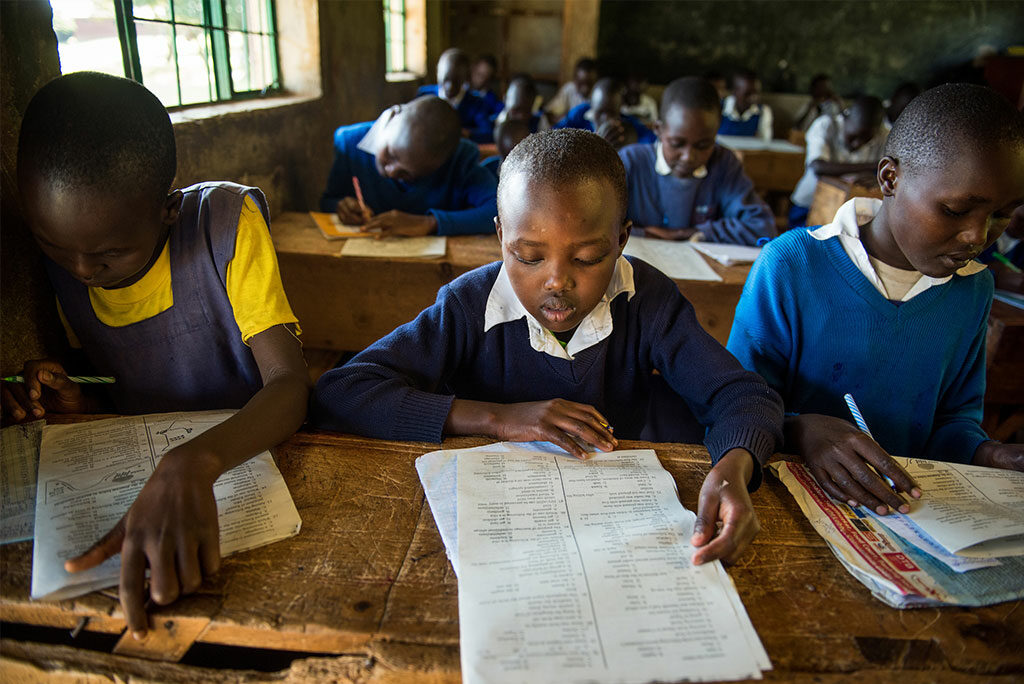 Students at a Project24 school in Chepareria, Kenya, prepare for exams on June 23. A new LCMS "crowdfunding" project aims to provide computers for Project24 students at the school. (LCMS/Erik M. Lunsford)