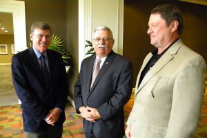 Officers of the LCMS Board of Directors elected at its Sept. 8-9 meeting are, from left, Christian Preus, at-large member of the executive committee the Rev. Dr. Michael L. Kumm, chairman, and Ed Everts, vice-chairman. (LCMS/Joe Isenhower Jr.)