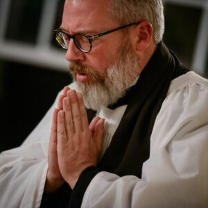 The Rev. David Kind, pastor of University Lutheran Chapel, leads Vespers on Feb. 21, 2018, at the Luther House in Minneapolis. (LCMS/Erik M. Lunsford)