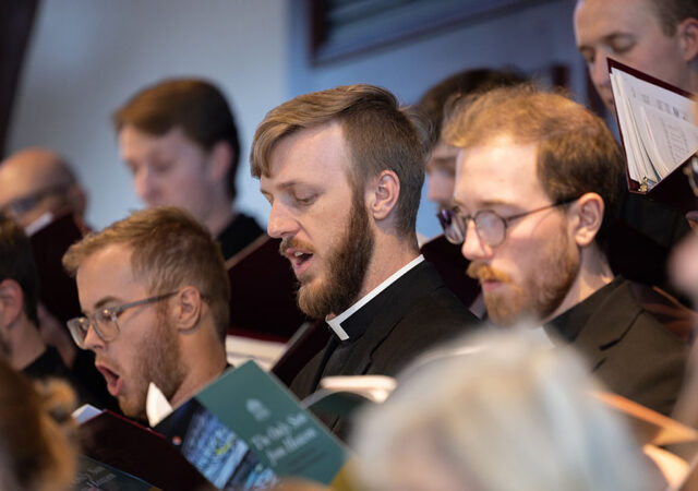 Members of Laudamus and of the St. Louis Lutheran Chorale sing during a hymn festival at Concordia Seminary, St. Louis (CSL), in March 2025. (CSL)