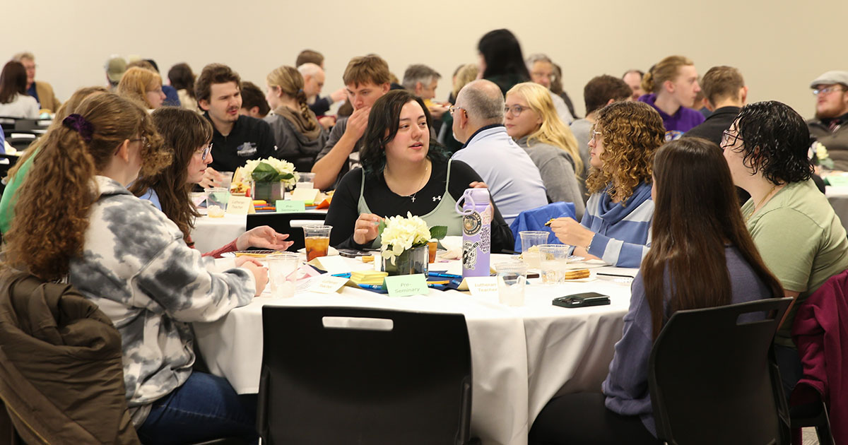 Church work students take part in a luncheon at Concordia University, Nebraska (CUNE), on Feb. 24. (CUNE)