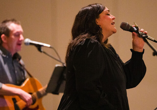 Erin Bode and Derren Raser perform on Monday evening, July 20, during the 69th Regular Convention of The Lutheran Church—Missouri Synod in Phoenix. Raser’s vocals can be heard alongside Bode’s on several tracks from her new album "Sounds of Mercy." (LCMS/Erik M. Lunsford)