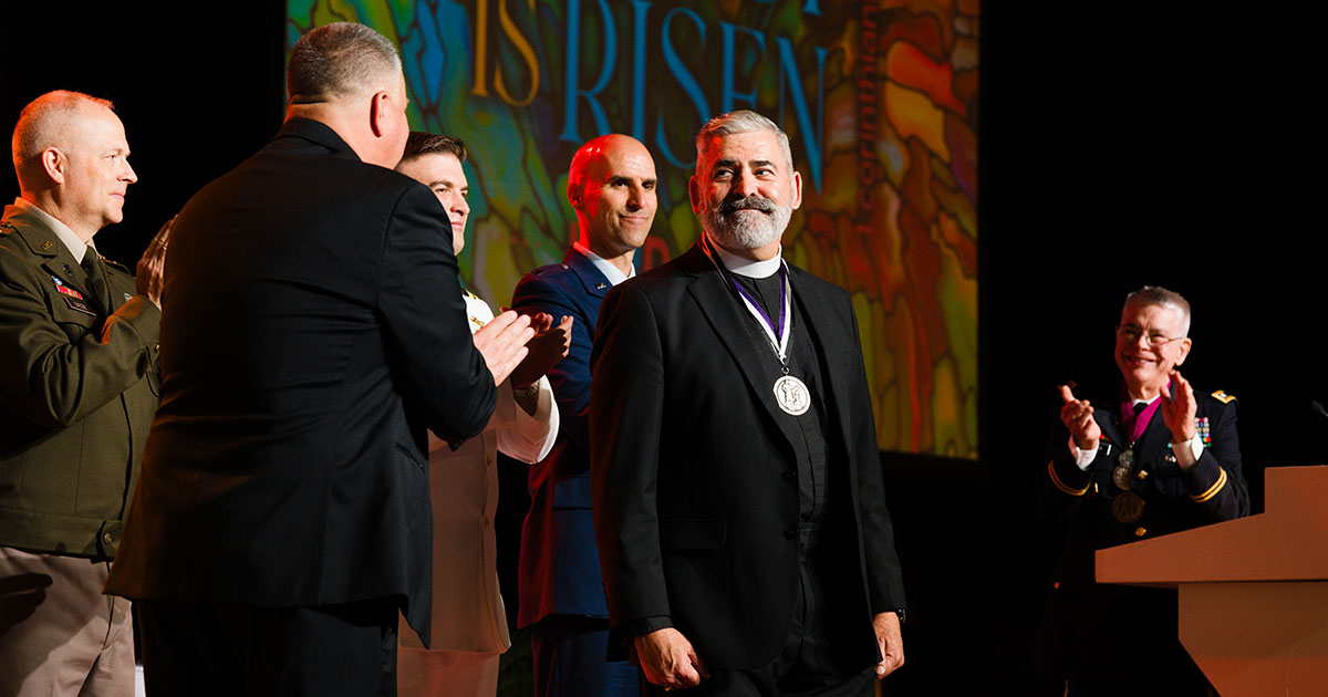 Rear Admiral Rev. Dr. Gregory N. Todd, CHC, USN (Ret.), received the Silver St. Martin of Tours Medal from LCMS Ministry to the Armed Forces on Tuesday, July 21, during the 69th Regular Convention of The Lutheran Church—Missouri Synod in Phoenix.